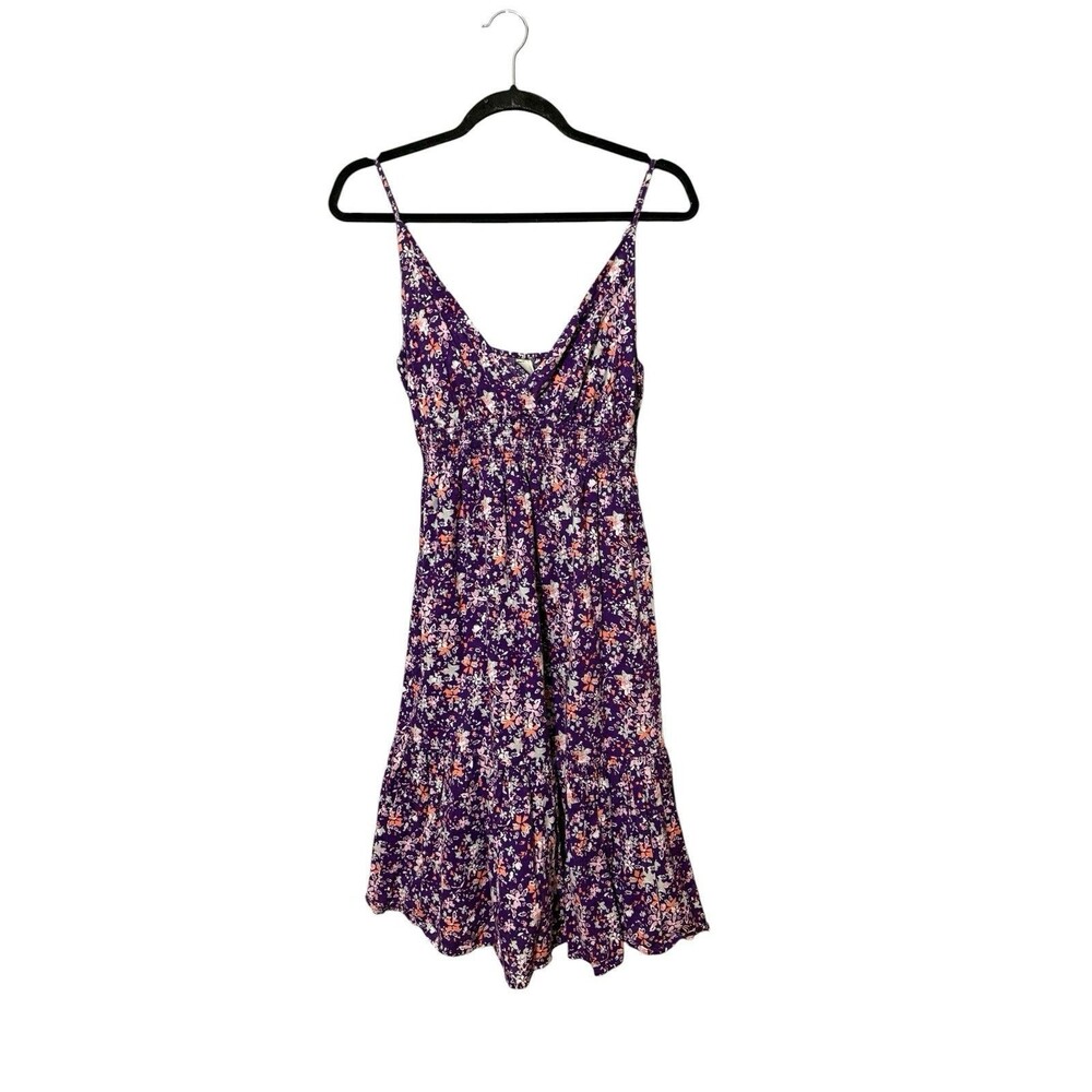 Old Navy Purple Floral Spaghetti Strap Dress